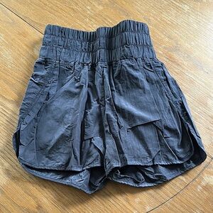 Women's Dark Gray High-Waisted Athletic Shorts